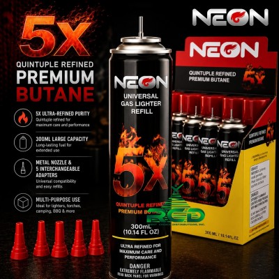 NEON 5X BUTANE GAS UN 1057 12CT/Pack